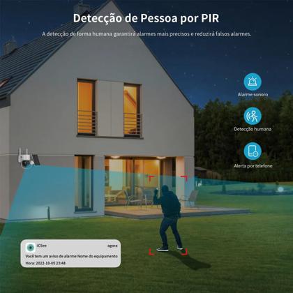 Imagem de Câmera De Segurança Ip Wifi Placa Solar Prova D'água Full Hd sem fio IP66 visão noturna via app