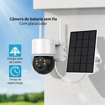Imagem de Câmera De Segurança Ip Wifi Placa Solar Prova D'água Full Hd sem fio IP66 visão noturna via app