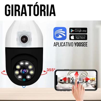 Imagem de Câmera de Segurança Lâmpada Dupla Lente 2x 2MP Wifi IP Aplicativo Yoosee