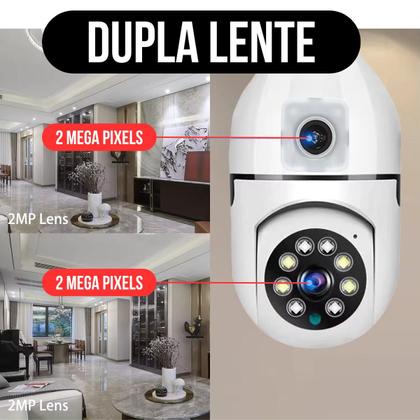 Imagem de Câmera de Segurança Lâmpada Dupla Lente 2x 2MP Wifi IP Aplicativo Yoosee