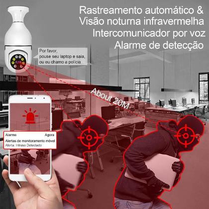 Imagem de Câmera de Segurança Lâmpada Sem Fio WiFi 1080P HD 360 Graus Visão Noturna Bivolt App Yoosee