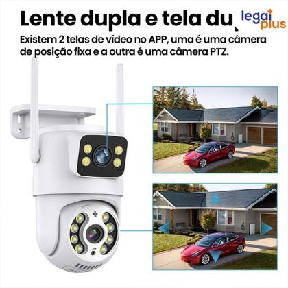 Imagem de Câmera De Segurança Lente Dupla a Prova de água IP66 Camera IP WiFi 360 Sensor Visão Noturna