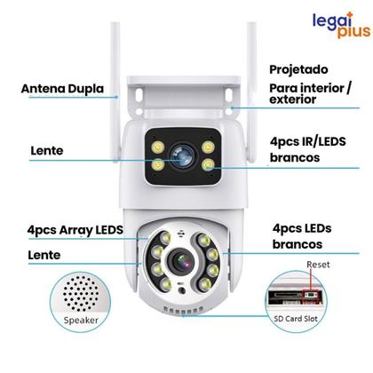 Imagem de Câmera De Segurança Lente Dupla a Prova de água IP66 Camera IP WiFi 360 Sensor Visão Noturna