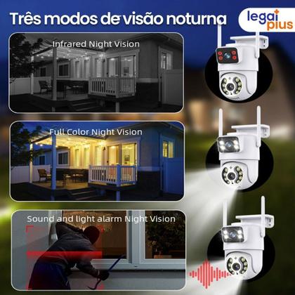 Imagem de Câmera De Segurança Lente Dupla a Prova de água IP66 Camera IP WiFi 360 Sensor Visão Noturna
