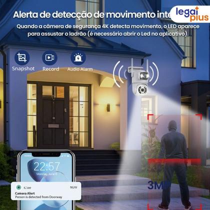 Imagem de Câmera De Segurança Lente Dupla a Prova de água IP66 Camera IP WiFi 360 Sensor Visão Noturna