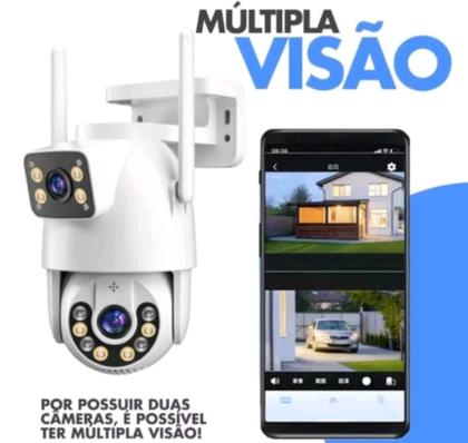 Imagem de Câmera De Segurança Lente Dupla App Yoosee Ip66 Wi-fi 360 Graus Sensor