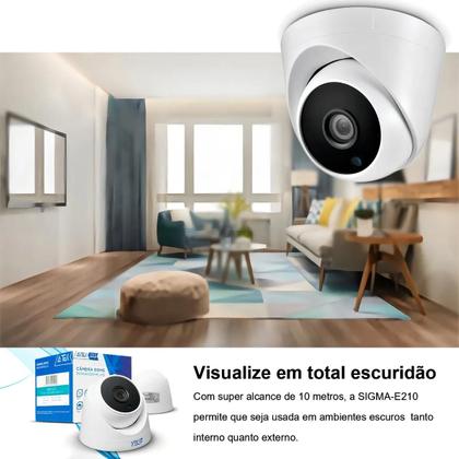 Imagem de Câmera De Segurança Monitoramento Dome Hd 1mp 720p Ahd Cor Branco