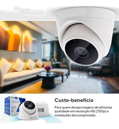 Imagem de Câmera De Segurança Monitoramento Dome Hd 1mp 720p Ahd Cor Branco