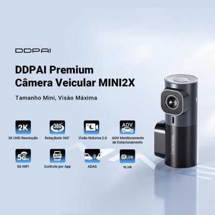Imagem de Câmera de Segurança para Carro DDPAI Mini 2X  1440P, WiFi 5G, Controle App e Visão Noturna Premium