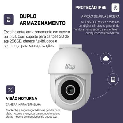 Imagem de Câmera de Segurança Sensor de Movimento 360 Visão Noturna com Microfone LENS 300 Wap