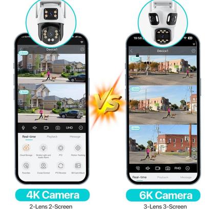 Imagem de Câmera De Segurança Smart Wi-fi Ip Externa Tripla Lente Prova D' Agua Monitoramento 180 Visão Noturna