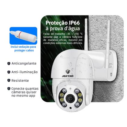 Imagem de Câmera De Segurança Smart Wi-fi Ip66 Dupla Lente 360 Visão Noturna Externa Prova D' Agua - BBG