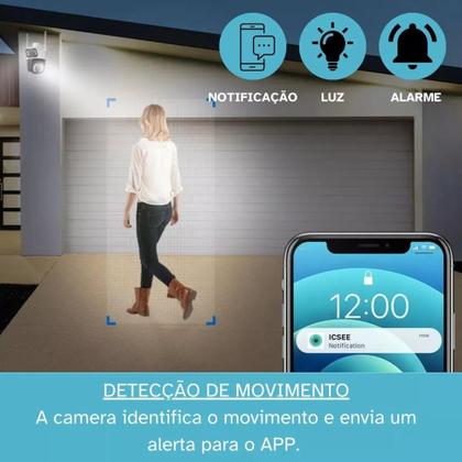 Imagem de Câmera De Segurança Smart Wi-fi Ip66 Dupla Lente 360 Visão Noturna Externa Prova  D' Agua