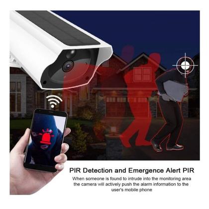 Imagem de Câmera de segurança solar genérica com visão noturna