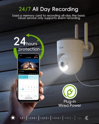 Imagem de Câmera de segurança TIEJUS 5G/2,4G WiFi 2K 360 PTZ Outdoor, pacote com 2 unidades