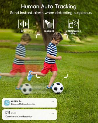 Imagem de Câmera de segurança TIEJUS 5G/2,4G WiFi 2K 360 PTZ Outdoor, pacote com 2 unidades
