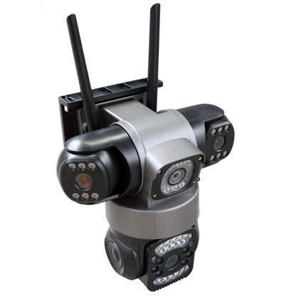 Imagem de Camera de Segurança Tres Lentes 360 Graus App Wifi Microfone Audio Sensor Movimento Visao Noturna Residencial Comercial