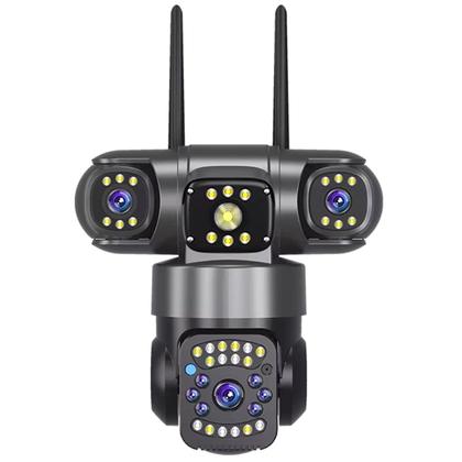 Imagem de Camera de Segurança Tres Lentes 360 Graus App Wifi Microfone Audio Sensor Movimento Visao Noturna Residencial Comercial