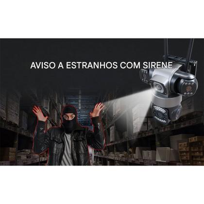 Imagem de Camera de Segurança Tres Lentes 360 Graus App Wifi Microfone Audio Sensor Movimento Visao Noturna Residencial Comercial