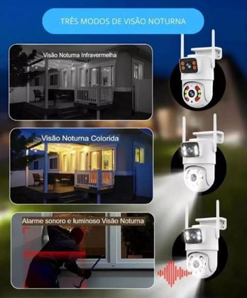 Imagem de Câmera De Segurança Wi-Fi Lente Dupla Rastreamento E Noturna
