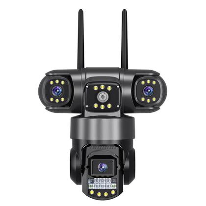 Imagem de Câmera de Segurança WiFi 4G com Zoom 10X e Lente Tripla de 12MP - Monitoramento Interno e Externo