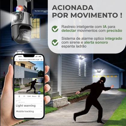Imagem de Câmera De Segurança Wifi Dupla Icsee 360 IP Com Áudio Alarme Completa Top