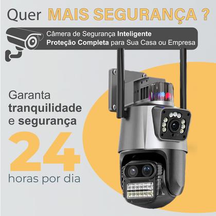 Imagem de Câmera De Segurança Wifi Dupla Icsee 360 IP Com Áudio Alarme Completa Top