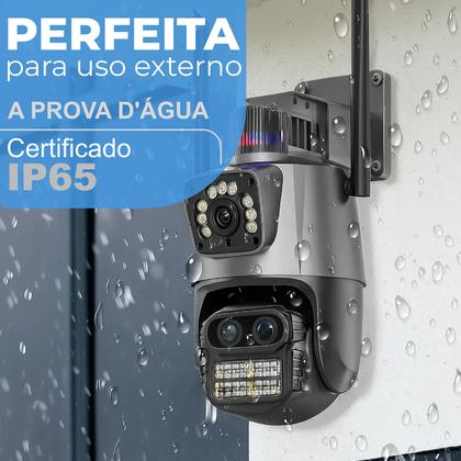 Imagem de Câmera De Segurança Wifi Dupla Icsee 360 IP Com Áudio Alarme Completa Top