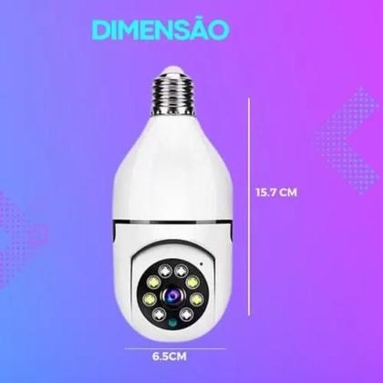 Imagem de Câmera de segurança wifi ip sem fio 360 encaixe lampada aplicativo yoosee visão noturna segurança E27 - bivolt 110/220