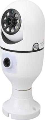 Imagem de Câmera de Segurança Wifi Lâmpada 360 Visão Noturna Lente Dupla Full HD Interna Externa Audio