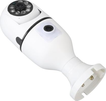 Imagem de Câmera de Segurança Wifi Lâmpada 360 Visão Noturna Lente Dupla Full HD Interna Externa Audio