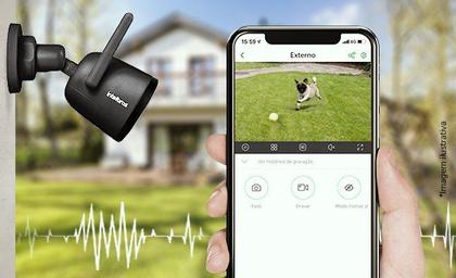 Imagem de Câmera de segurança Wifi Wireless Sem Fio Intelbras iM5 Visão Noturna Black Com Microfone