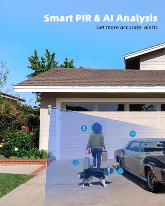 Imagem de Câmera de segurança ZUMIMALL Solar Wireless 2K com visão noturna