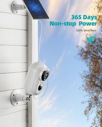 Imagem de Câmera de segurança ZUMIMALL Solar Wireless 2K com visão noturna
