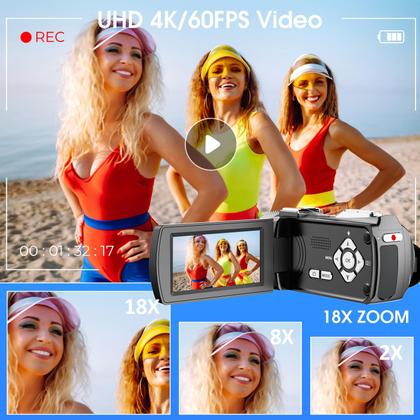 Imagem de Câmera de vídeo Câmera de vídeo 4K 60FPS 48MP UHD Vlogging Camcorder