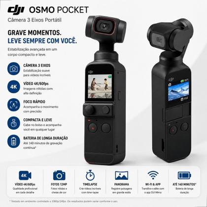 Câmera de vídeo Osmo Pocket 2 4K OT-210 preta - BLUTU - Câmera