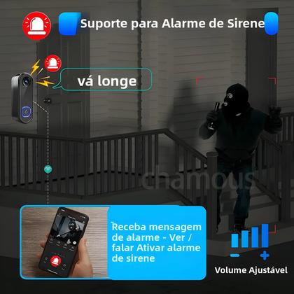 Imagem de Câmera De Vídeo Sem Fio Para Porta Externa 1080P À Prova d'Água IP65 TUYA Alexa Google Home