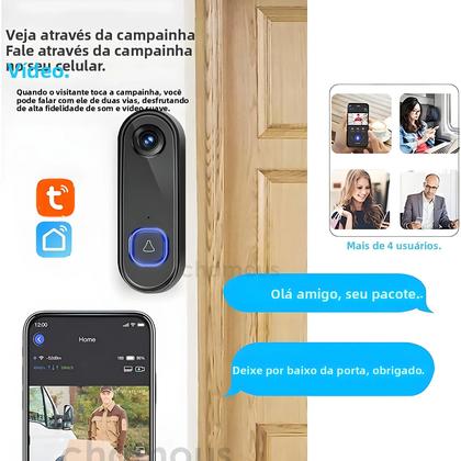 Imagem de Câmera De Vídeo Sem Fio Para Porta Externa 1080P À Prova d'Água IP65 TUYA Alexa Google Home