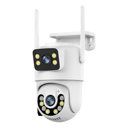 Imagem de Câmera de Vigilância Externa Wifi com Duas Lentes  Detecção de Movimento e visão noturna