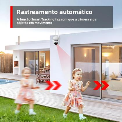 Imagem de Câmera De Vigilância PTZ Sem Fio 4MP Wifi Externa Com Rastreamento Humano Áudio Bidirecional Visão