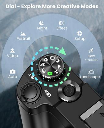Imagem de Câmera digital Asonida 4K 64MP Vlogging de lente dupla 30FPS