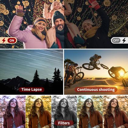 Imagem de Câmera digital Bifevsr 4K 48MP com foco automático Vlogging 16X Zoom