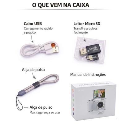 Imagem de Câmera digital com zoom 4K 8x, adequada para fotografia estudantil, compacta de 48MP, tela flip selfie de 180