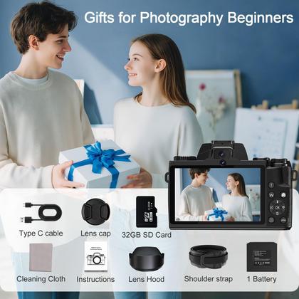 Imagem de Câmera digital FARCODLE 8K 64MP WiFi Vlogging 4" Touch Black