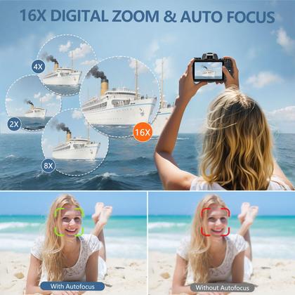 Imagem de Câmera digital FARCODLE 8K 64MP WiFi Vlogging 4" Touch Black