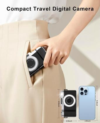 Imagem de Câmera digital FLATIC 4K 64MP com cartão de 64GB com zoom 18X