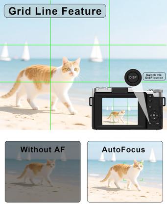 Imagem de Câmera digital FLATIC 4K 64MP com cartão de 64GB com zoom 18X