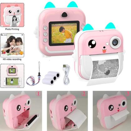 Imagem de Câmera Digital Infantil De Fotografia Com Impressão Instantânea HD