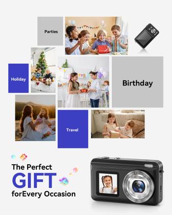 Imagem de Câmera digital Jexylon Real 2.7K de tela dupla 48MP 16x Zoom