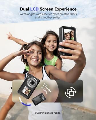 Imagem de Câmera digital Jexylon Real 2.7K de tela dupla 48MP 16x Zoom